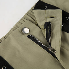 Presha Lace Up Cargo Pocket Midi Skirt