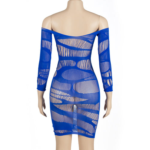 Kierra Long Sleeve Cutout Mesh Mini Dress