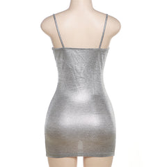 Star Of Tonight Metallic Backless Mini Dress