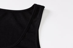 Don't Be A Boring Bitch Rhinestone Ribbed Cropped Tank