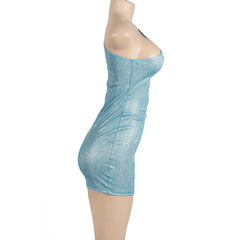 Monica Shimmer One Shoulder Bodycon Mini Dress