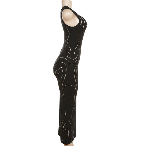Kalani One Shoulder Sleeveless Cutout Maxi Dress