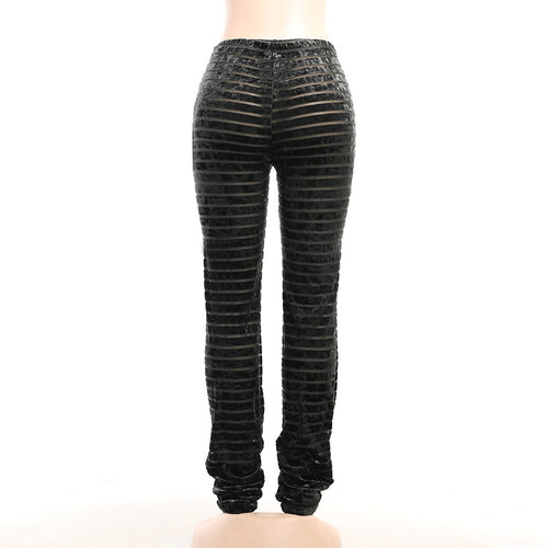 Cut To The Chase High Waist Velour Stacked Pants