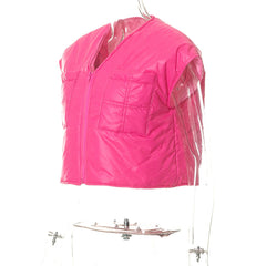 Sleeveless Zipper Pocket Padded Vest Jacket