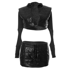 Amira Puffer Vest Low Rise Mini Skirt Set