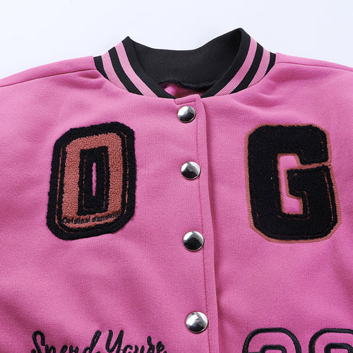 OG Embroidered Cropped Varsity Jacket