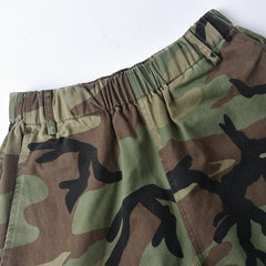 Leigh Elastic Waist Camouflage Cargo Pocket Shorts