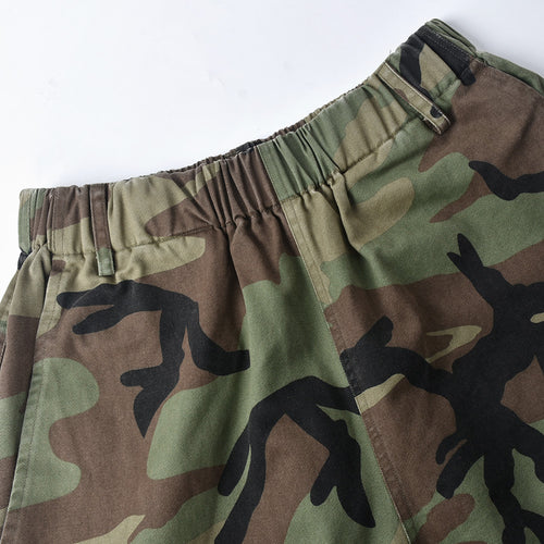 Leigh Elastic Waist Camouflage Cargo Pocket Shorts