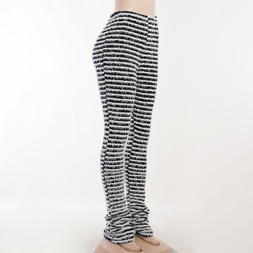 Not So Black And White Knit Flare Pants (Quick Ship)