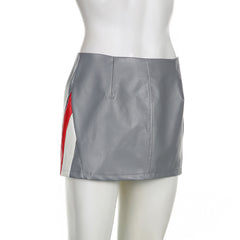 Faux Leather Mini Skirt Set