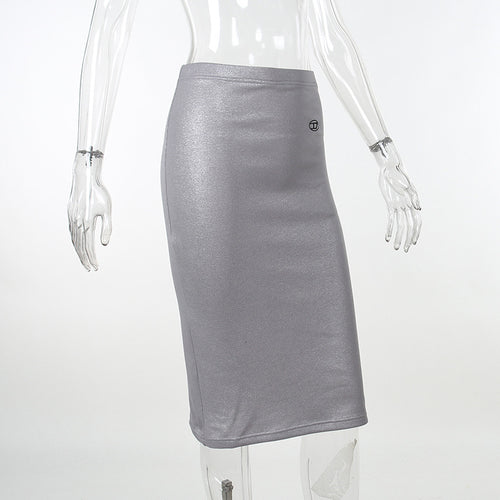 Shimmer Nights Long Sleeve Rib Knit Midi Skirt Set