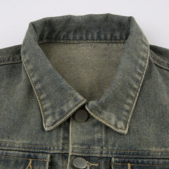 Alexis Washed Cropped Denim Jacket