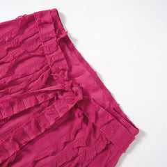 Girls Night Ruffle Tie Waist Midi Skirt