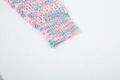 Cutie In Cabo Backless Crochet Knit Long Sleeve Mini Dress