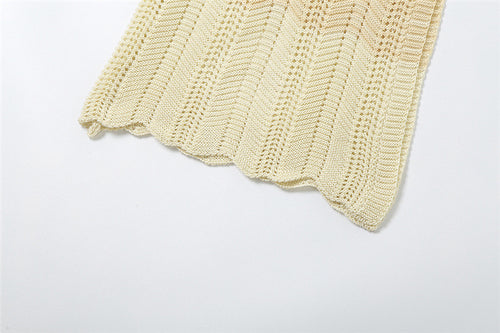 Amala Halter Backless Crochet Knit Midi Dress