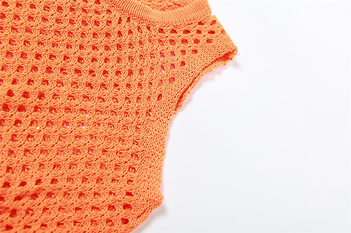 Starburst Crochet Knit Flared Pant Set