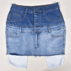 Double Dare Cutoff Denim Mini Skirt