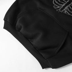 To The Bone Rhinestone Pullover Hoodie