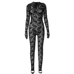 Never Lose Me Cutout Long Sleeve Lace Jumpsuit