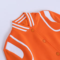 Robin Cropped Button Front Varsity Jacket