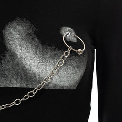 A Little Daring Chain Long Sleeve Cropped Top - CloudNine Fash Boutique