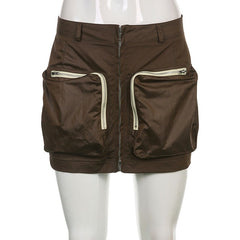 Against All Odds Double Zipper Cargo Mini Skirt - CloudNine Fash Boutique