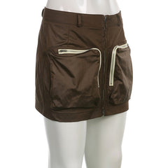 Against All Odds Double Zipper Cargo Mini Skirt - CloudNine Fash Boutique