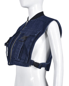 Ain't Gonna Answer Denim Buckle Vest Top - CloudNine Fash Boutique