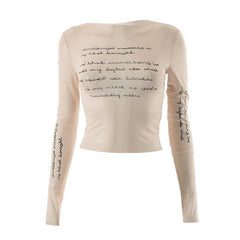 All Written Out Long Sleeve Mesh Crop Top - CloudNine Fash Boutique