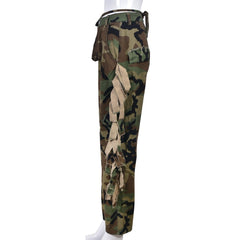 Babe On Duty Fringe Straight Leg Camo Pants - CloudNine Fash Boutique