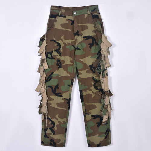 Babe On Duty Fringe Straight Leg Camo Pants - CloudNine Fash Boutique