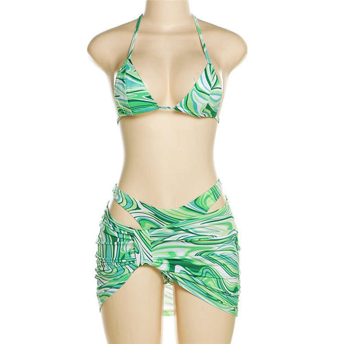 Beach Party 3 PC Bikini Cover Up Skirt Set - CloudNine Fash Boutique