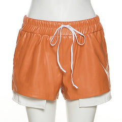 Big Pockets Faux Leather Shorts - CloudNine Fash Boutique