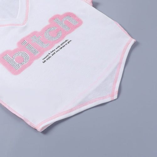 Bitch (Noun) Short Sleeve Cropped T-Shirt - CloudNine Fash Boutique