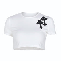 Bless Up Embroidered Crop Tee - CloudNine Fash Boutique