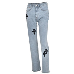 Bless Up Embroidered High Waist Straight Leg Jeans - CloudNine Fash Boutique