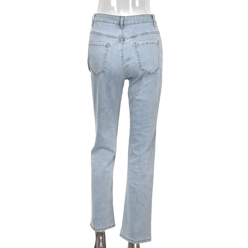 Bless Up Embroidered High Waist Straight Leg Jeans - CloudNine Fash Boutique