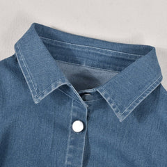 Brendaya Denim Collared Shirt - CloudNine Fash Boutique