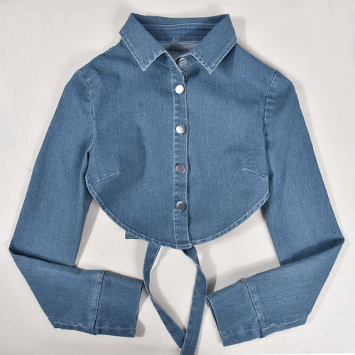 Brendaya Denim Collared Shirt - CloudNine Fash Boutique