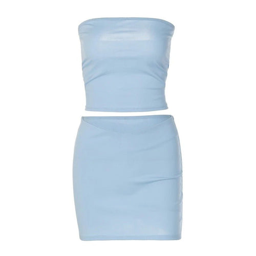 Bryana Tube Top Mini Skirt Set - CloudNine Fash Boutique