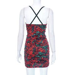 Buy Me Rose Lace Trim Ruched Mini Dress - CloudNine Fash Boutique