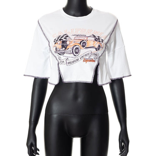 Cali Vintage Graphic Print Cropped T-shirt