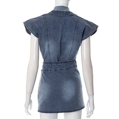 CoCo Denim Skirt Set - CloudNine Fash Boutique