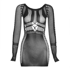 Cori Mesh Cutout Mini Dress - CloudNine Fash Boutique