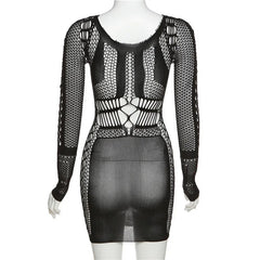 Cori Mesh Cutout Mini Dress - CloudNine Fash Boutique