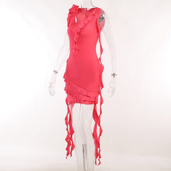 From Paris With Love Ruffle Halter Mini Dress - CloudNine Fash Boutique