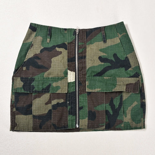 Get In Formation Zip Front Camo Skirt - CloudNine Fash Boutique