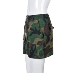 Get In Formation Zip Front Camo Skirt - CloudNine Fash Boutique