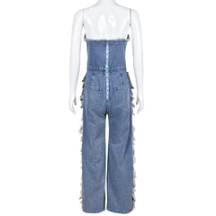 Give You A Show Studded Ripped Denim Jumpsuit - CloudNine Fash Boutique