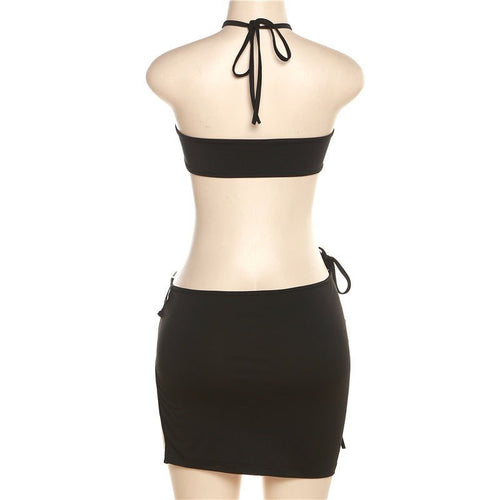 In Harmony Strappy Halter Mini Skirt Set - CloudNine Fash Boutique